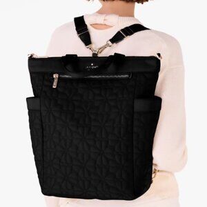 Spade Flower Quilted Fabric Convertible Backpack NWOT